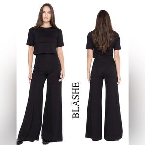 Blāshe Wide-Leg Dress Pants Black Size Medium 30” Inseam